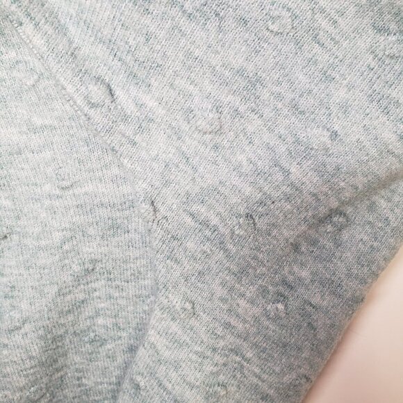 William Rast Dot Textured Dolman Sleeve V-Back Sweater L Aqua Blue - Picture 4 of 6